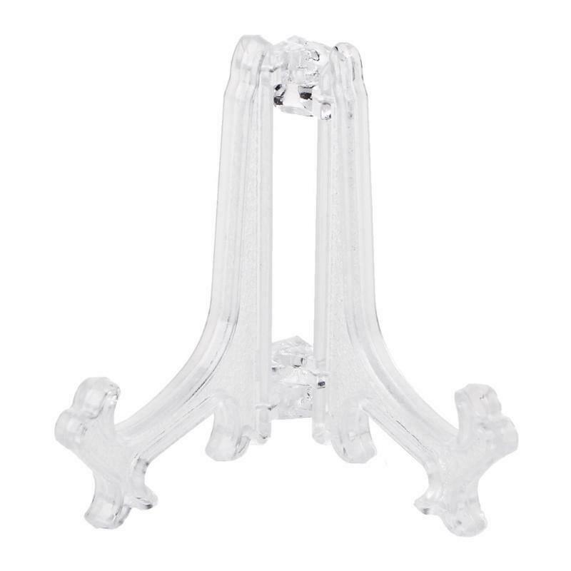 Mini Plastic Coin Display Easel Stand Card Medal Frame Golf Balls Holder White