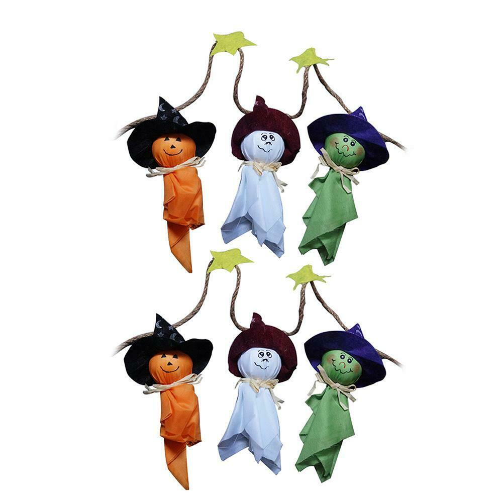 2pcs Cute Halloween Pumpkin Ghost Hanging Decor Pendant Kids Joking Toys @