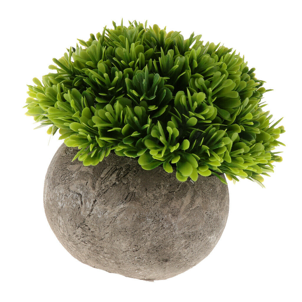 2x Potted Plasic Flower Plant Bonsai for Home Office Garden Shop Decoration