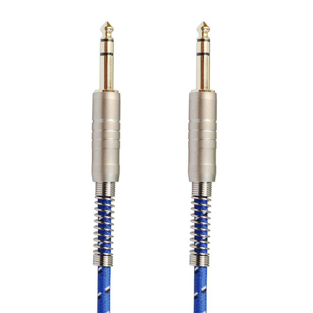 1Pc 6.35mm Male to Male Stereo Audio Aux Cable 180cm