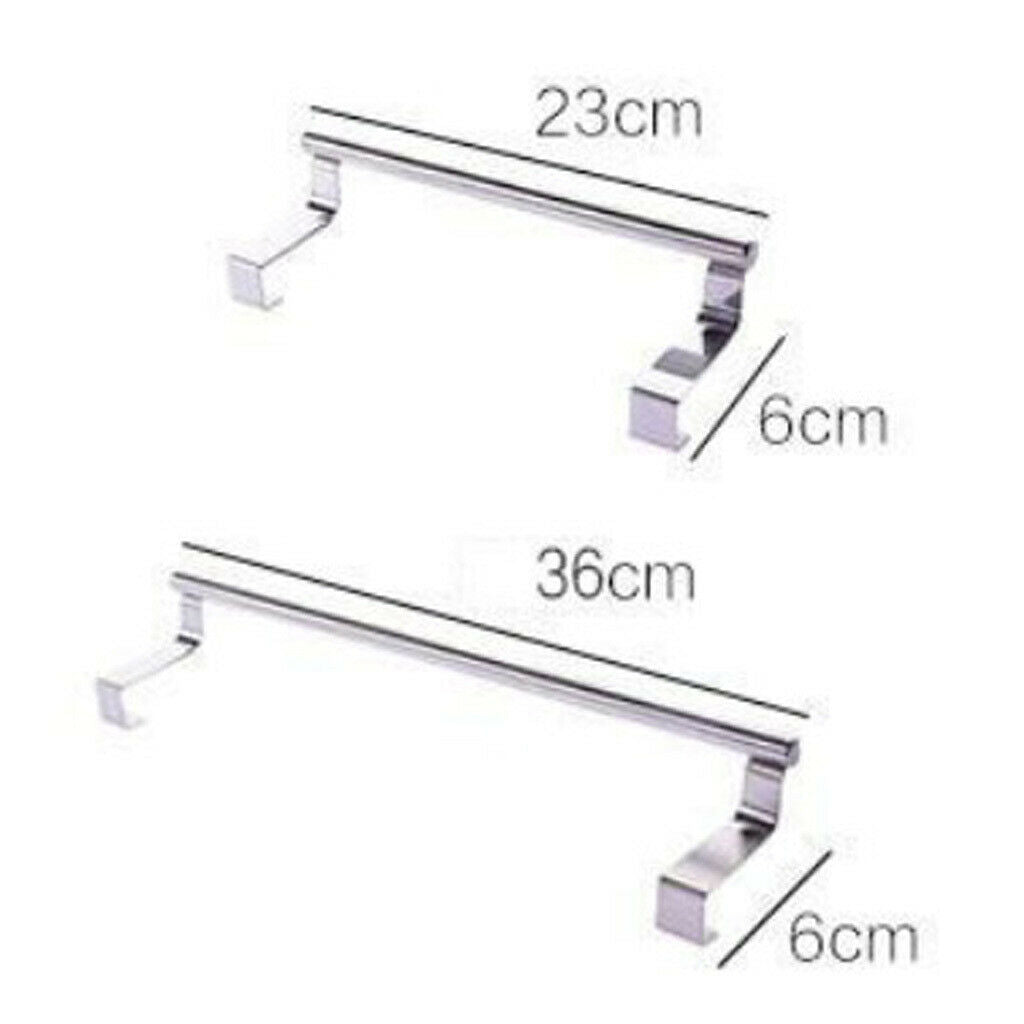 2Pcs Stainless Steel Towel Cupboard Door Kitchen Towel Over Holder