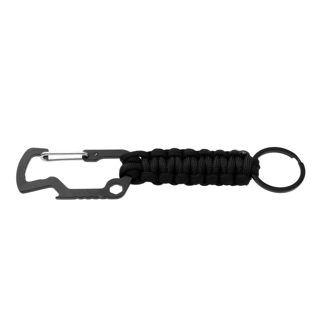 3pcs Zinc Alloy Outdoor Paracord Keychain Belt Clip Keyring Camping Hunting