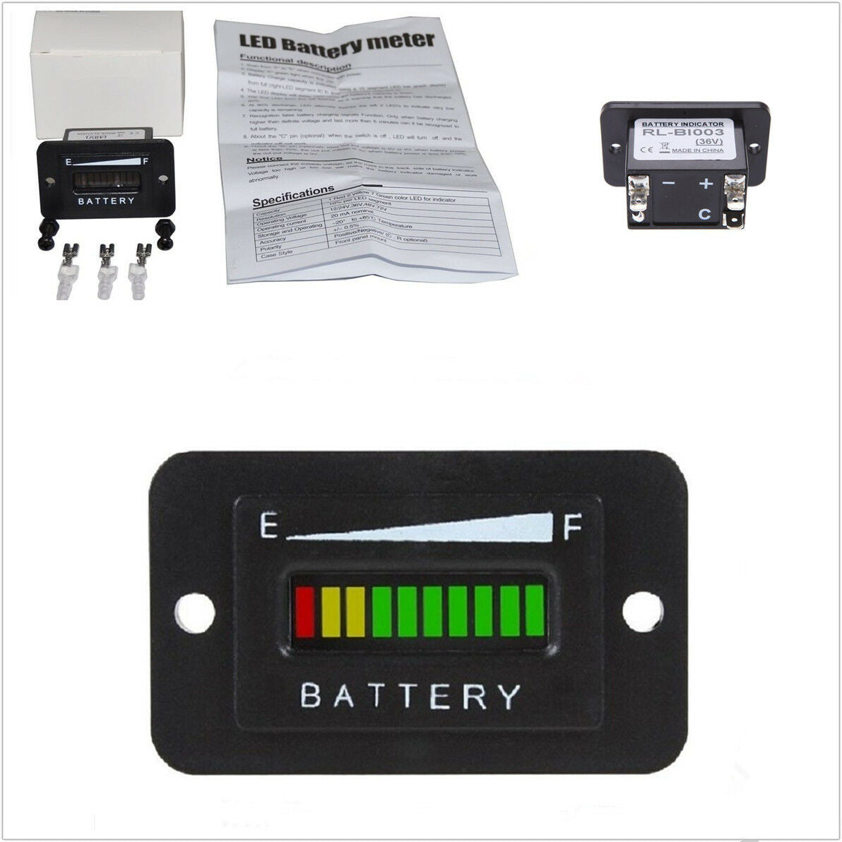 36V Battery Indicator Meter Gauge Universal For EZGO Club Car Yamaha