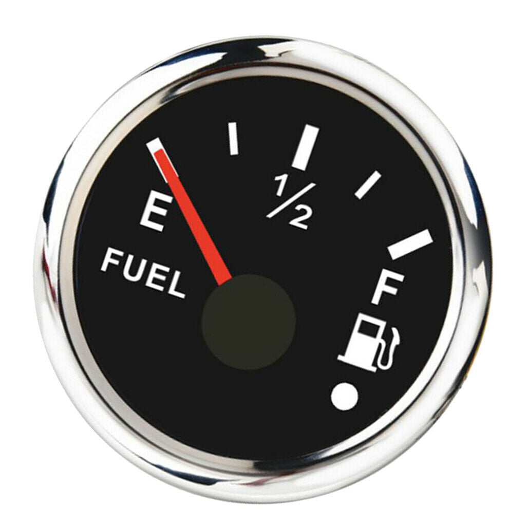 Fuel Level Gauge Meter Boat Yacht Waterproof Protection Black 52mm 2" 9-32V