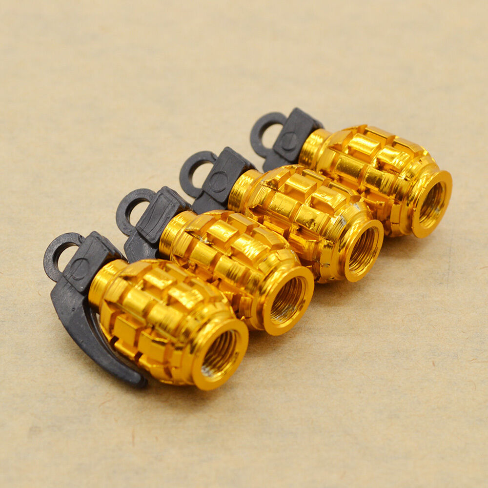 4Pcs Tire Wheel Rim Stem Air Valve Caps Cover Car Truck Bike SUV Grenade