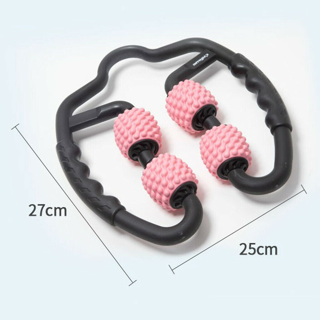2x Handheld Massage Rolling Stick Cramps Leg Back Muscle Roller Massager