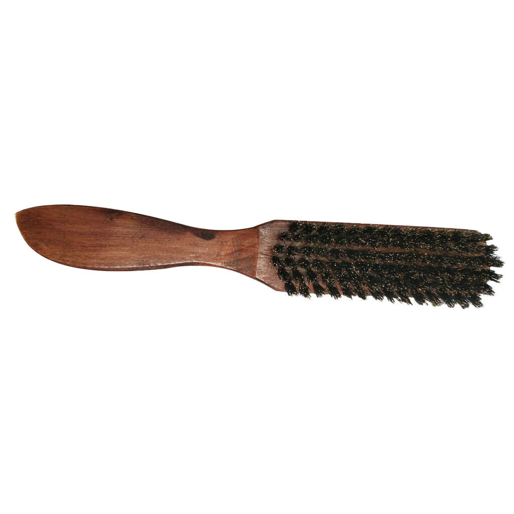 Men Firm Bristle Brush Beard Mustache Grooming Shaving Wooden Comb Curved