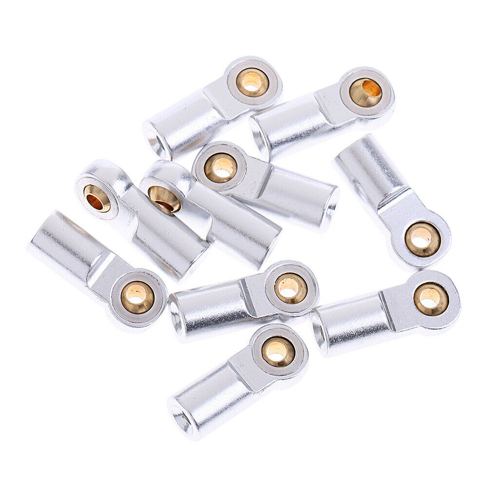 10 Pieces 1/10 M3 Metal Ball Head Ball Joint Accessories for SCX10 RC Car White
