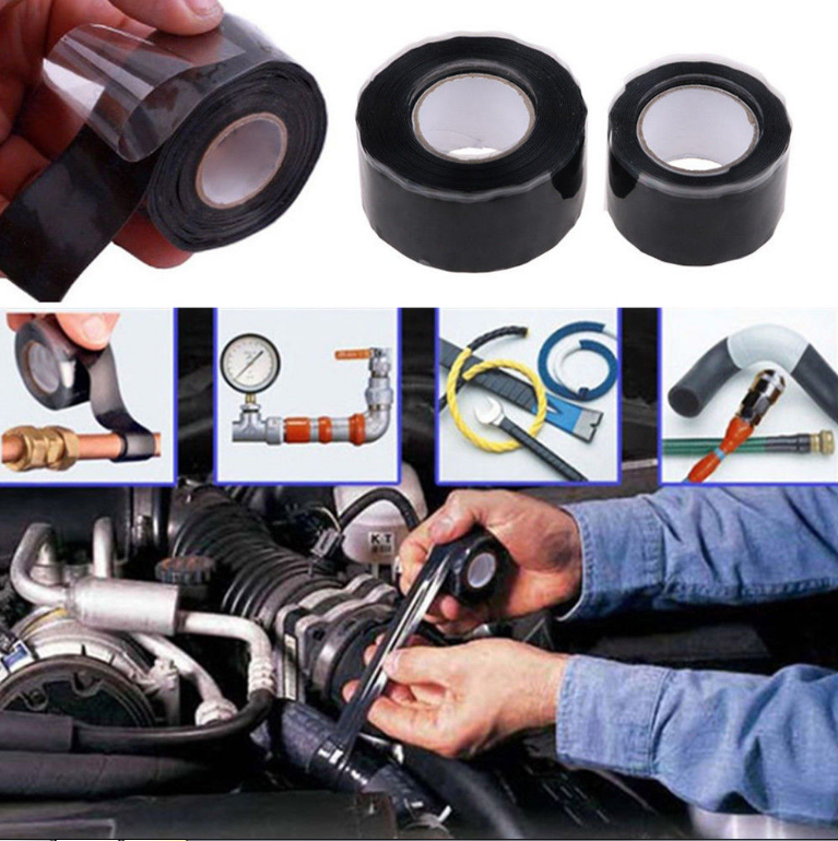 US. Black Useful Self-Fusing Seal Repair Emergency Rescue Silicone Rubber Tape