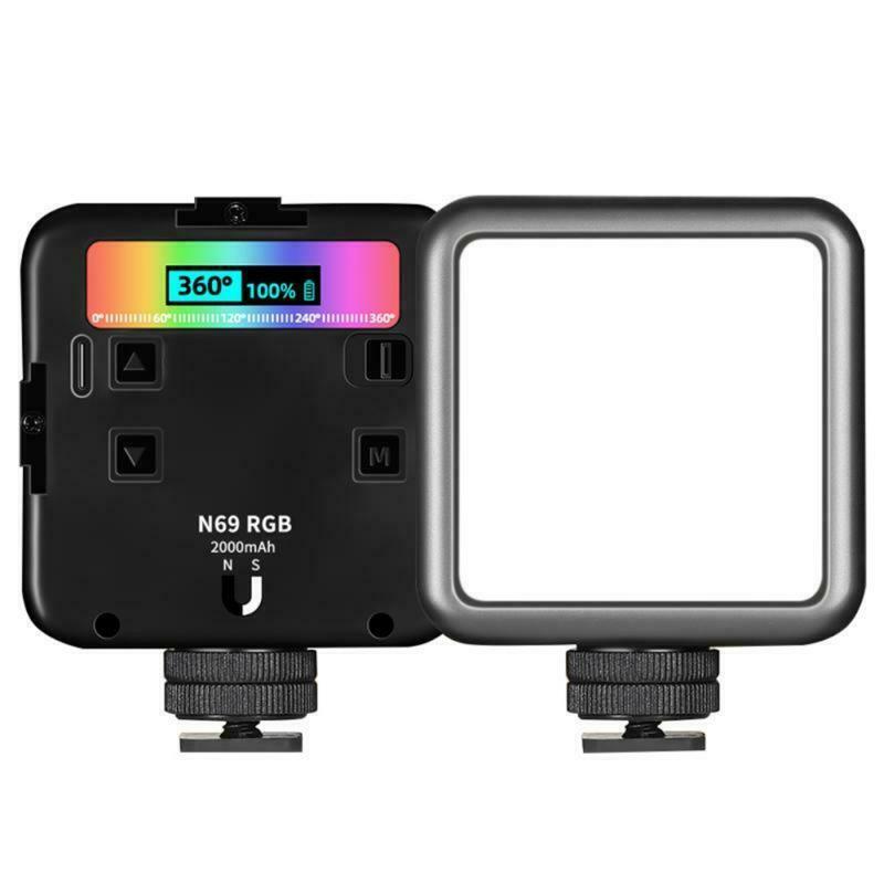 N69 Mini RGB LED Video Light Photography Lamp 360Â° Full Color Adjust, 2500-9000K