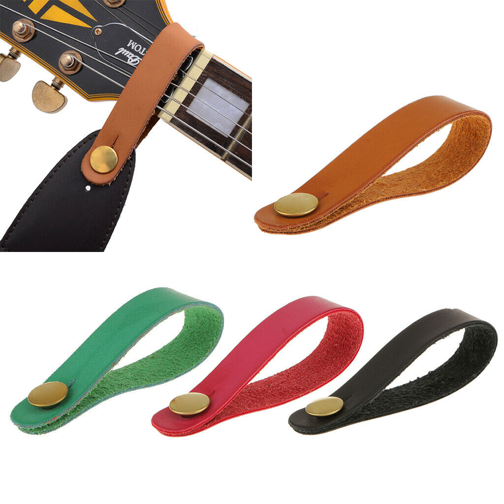 2 Pieces Microfiber Leather Strap Button Holder Acoustic / Folk Guitars DIY