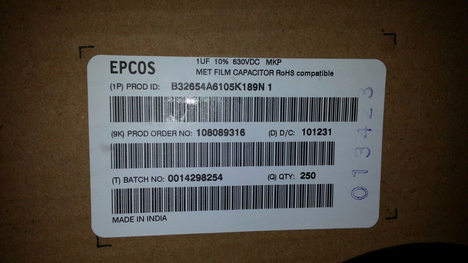 8PCS NEW EPCOS SIEMENS 1uF 630V MATCHED TO +-1% HQ MKP FILM- CAPS FOR AUDIO!