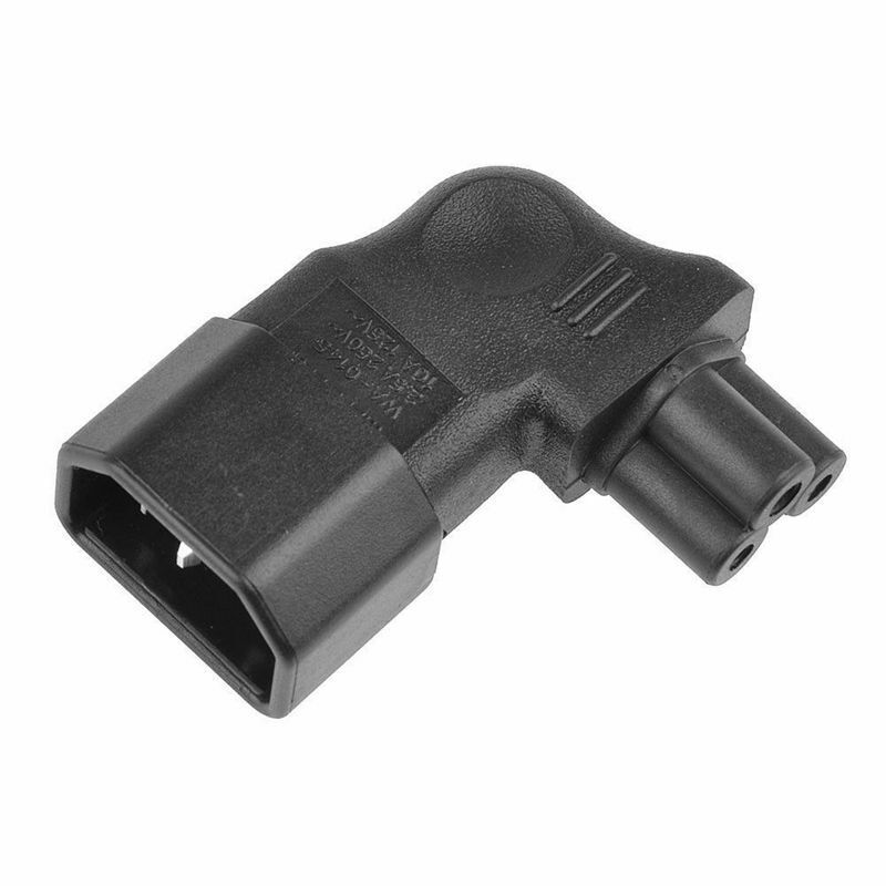 1x IEC 320 C14 to C5 90 degree Right Angled Sosket Power Adapter Extension P8QQ1