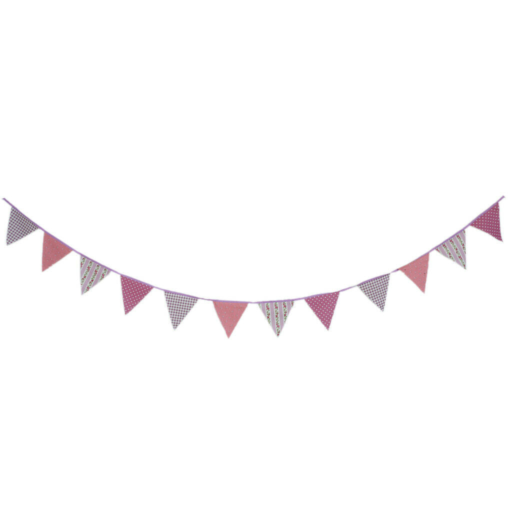 Tiny Flower Grid Triangle Flag Banner Bunting Garland Party Decorations