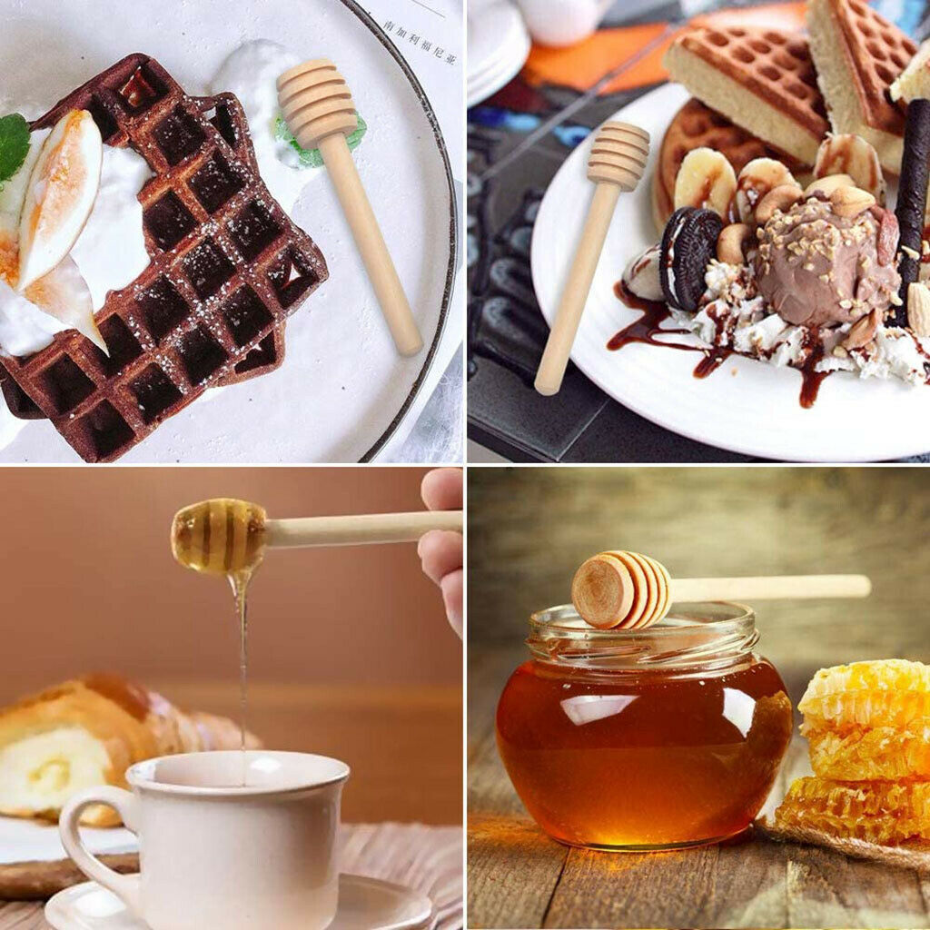 24 pack Wooden Mini Honey Dipper Sticks for Dispense Drizzle Honey Drizzling