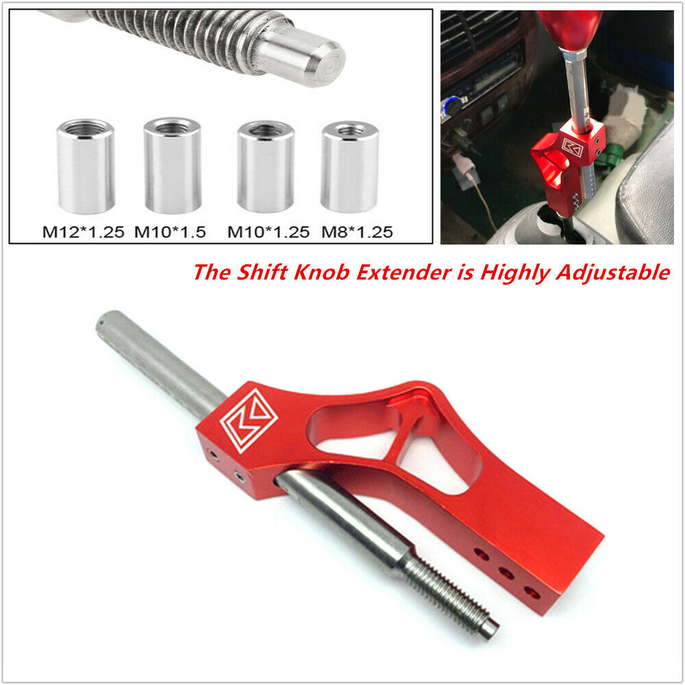 Aluminium Adjustable Car Height Lever Extension For Shift Knob w/ Adapter Superb