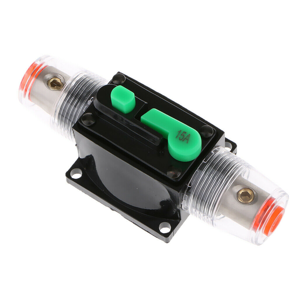 12V-36V In-Line Circuit Breaker Fuse Auto Car Stereo Audio Protection 15A