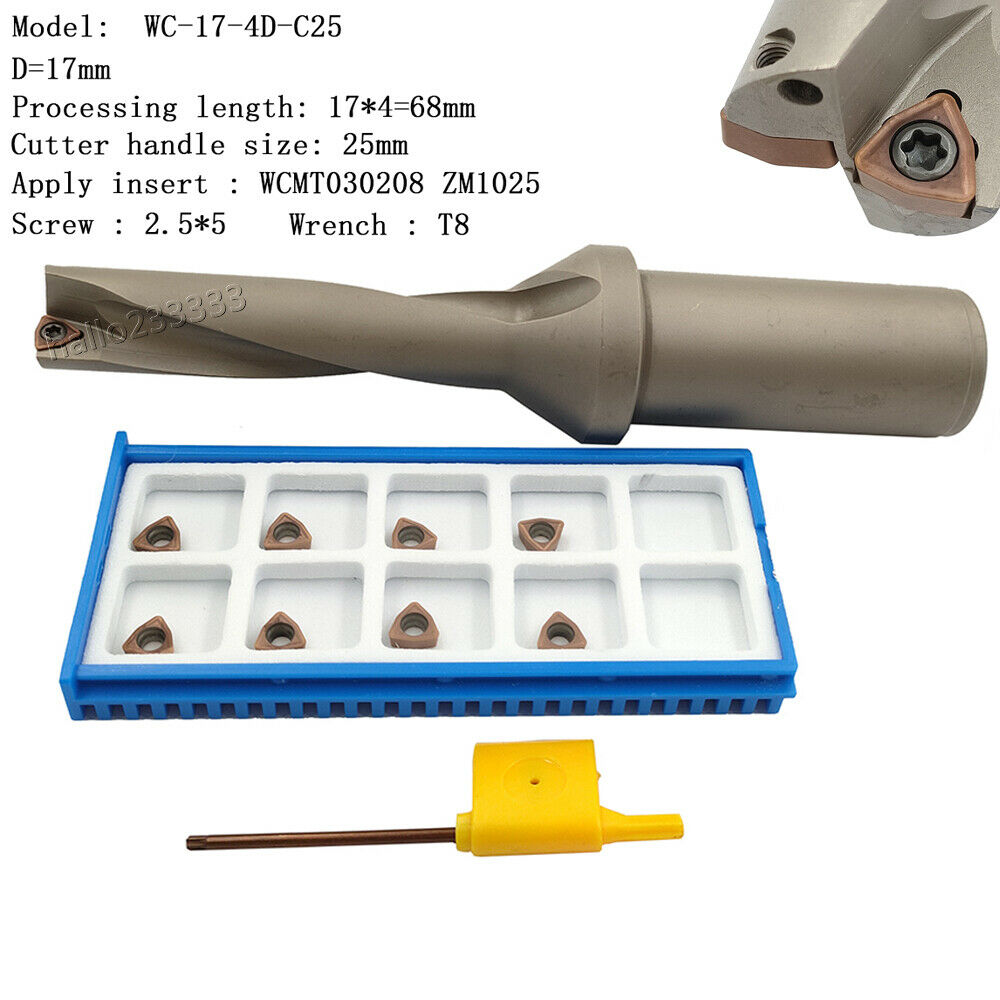 WPD-170-4D-C25 17mm U drill indexable drill+5PC WCMT030208 ZM1025 carbide insert