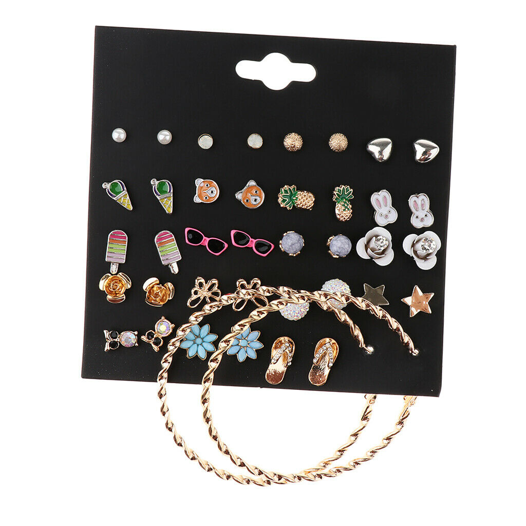 20 Pairs Wholesale Enamel Ear Stud Mixed Style Earrings Set for Women Girl