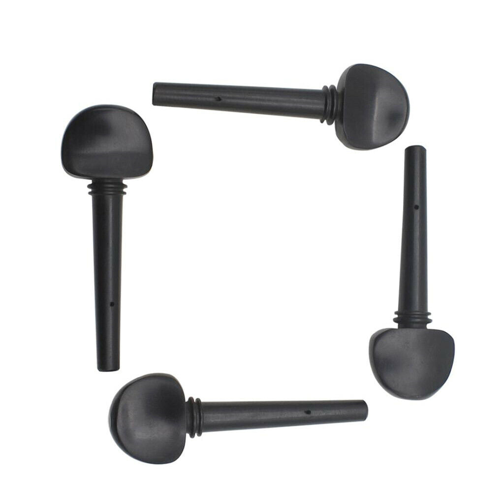 4x Ebony DIY Tuning Pegs Keys Tuners Black for 3/4 4/4 Size Cello Parts