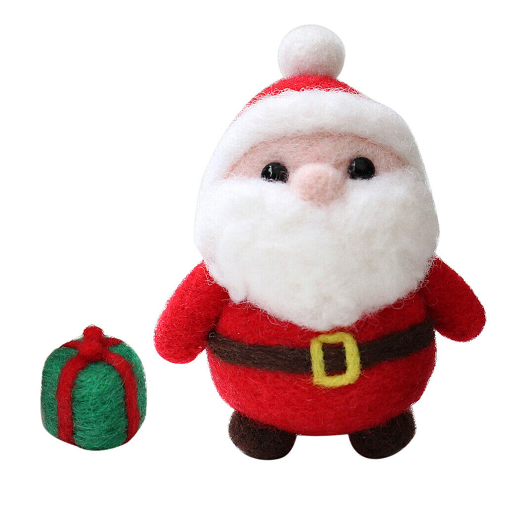 Wool Felting Craft Needle Felt Santa Claus Kit Set for Kids Children