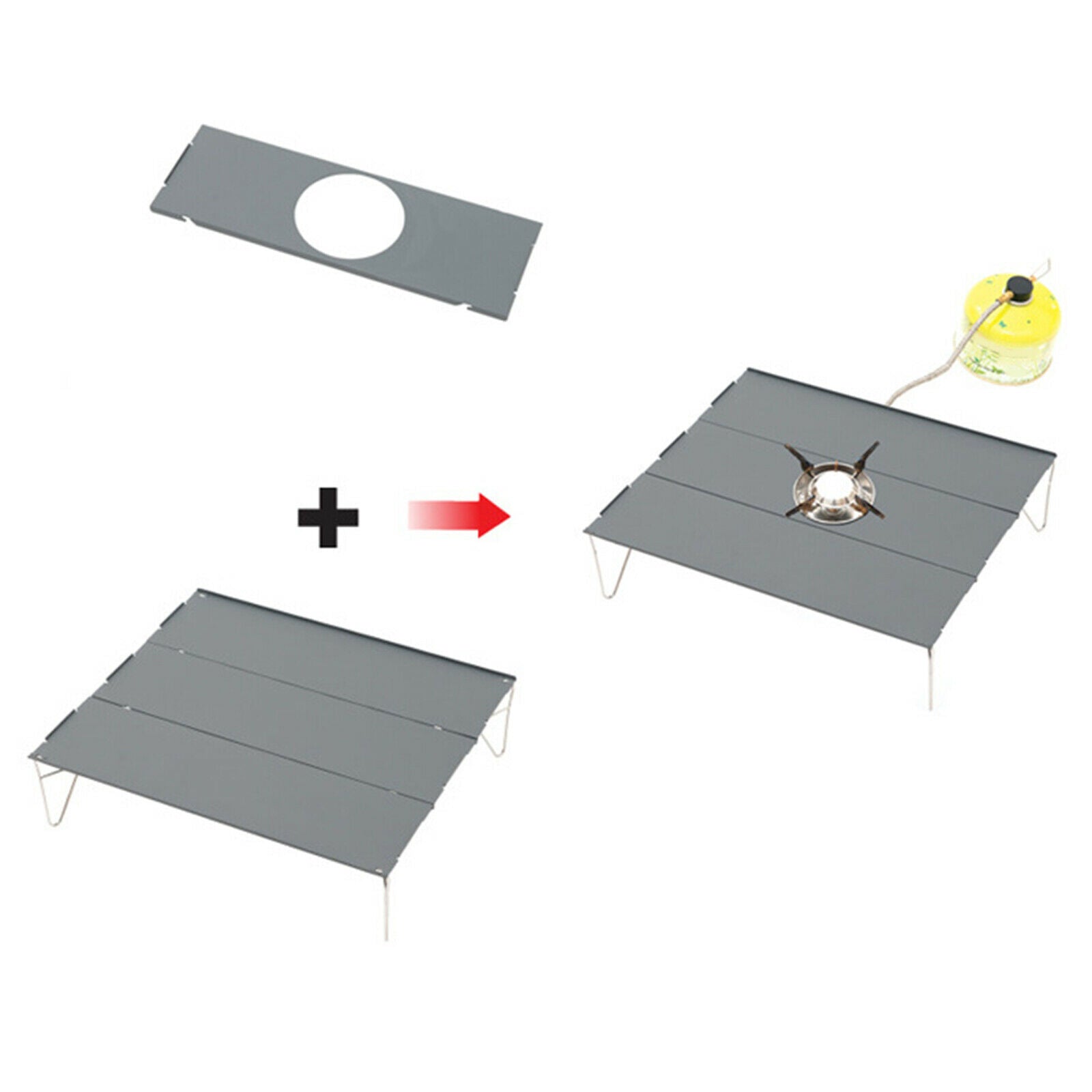 Lightweight Folding Portable Picnic Camping Table, Aluminum Plate for Indoor