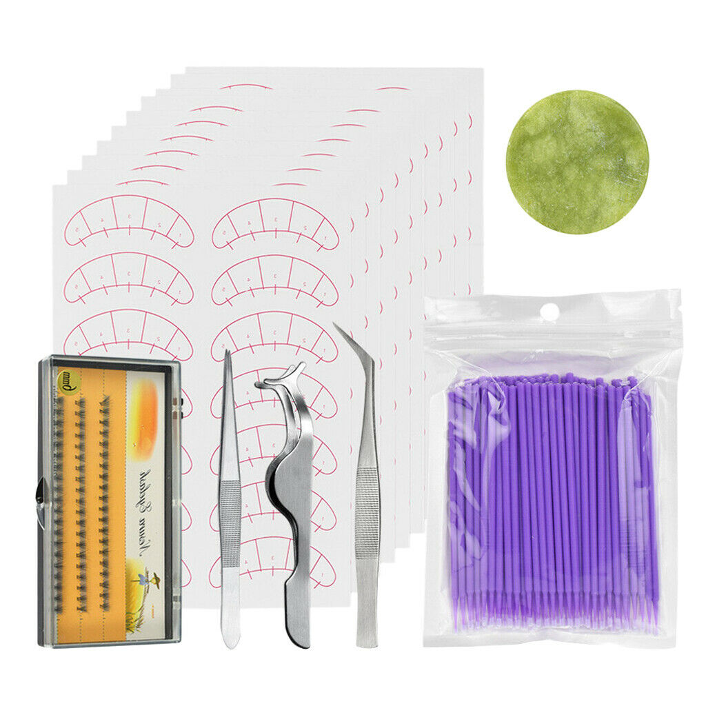 124x Eyelash Extension Tool Set Eyelashes Grafing Applicator Mixed Purple