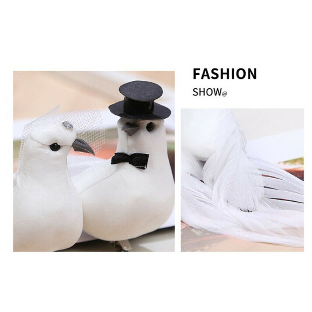 12pack White Dove Pigeon Clip Modeling Ornaments Home Crafts 5.9x3.1x2.8inch