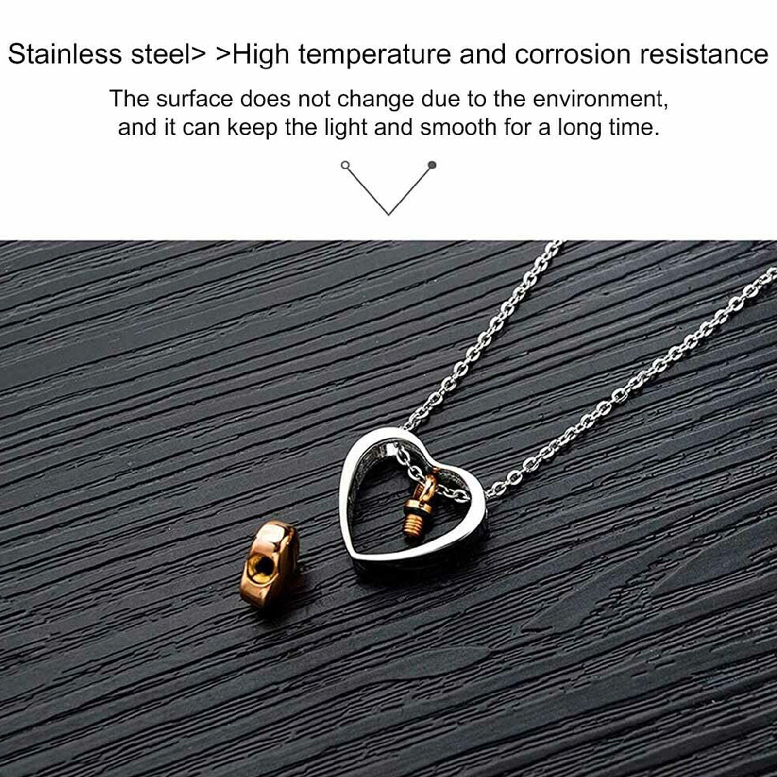 Love Heart Cremation Necklace Jewelry For Family Memorial Ashes Urn Keepsake