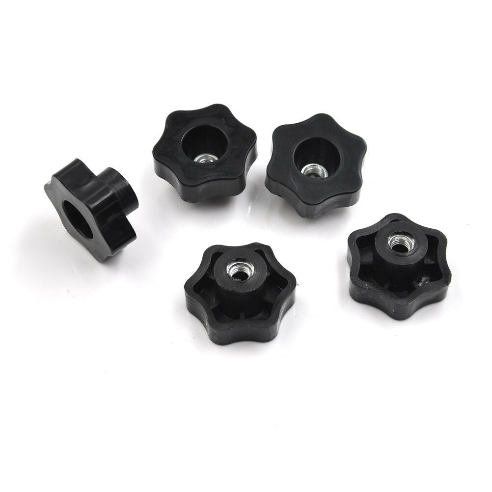 4pcs M6 Female Thread Star Shaped Head handle Nuts Knob with through-hol.l8