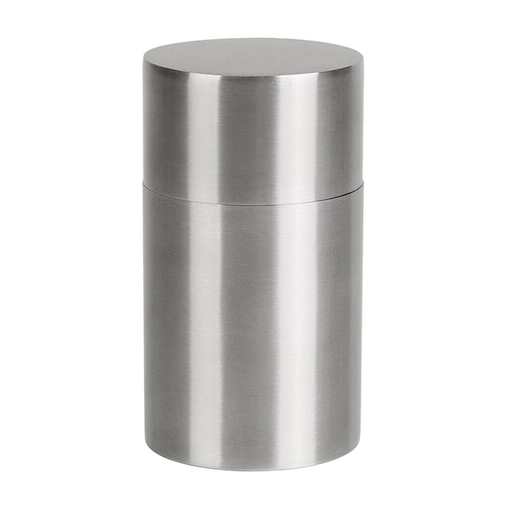 Stainless Steel Jar with Airtight Lid - Small Coffee Tea Canister Tin for