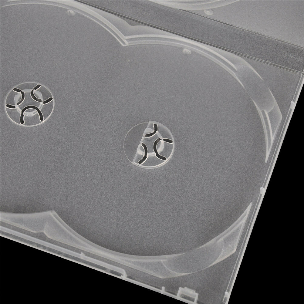 2PCS Clear 3 Disc Holds DVD CD Case Movie Box Storage Holder Cover 14M.l8