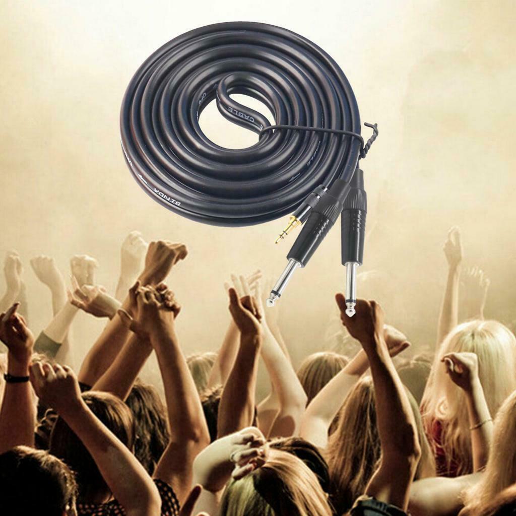 3.5mm 1/8" TRS to Dual 6.35mm 1/4" TS Mono Stereo Y-Cable Splitter  1x 1.5m