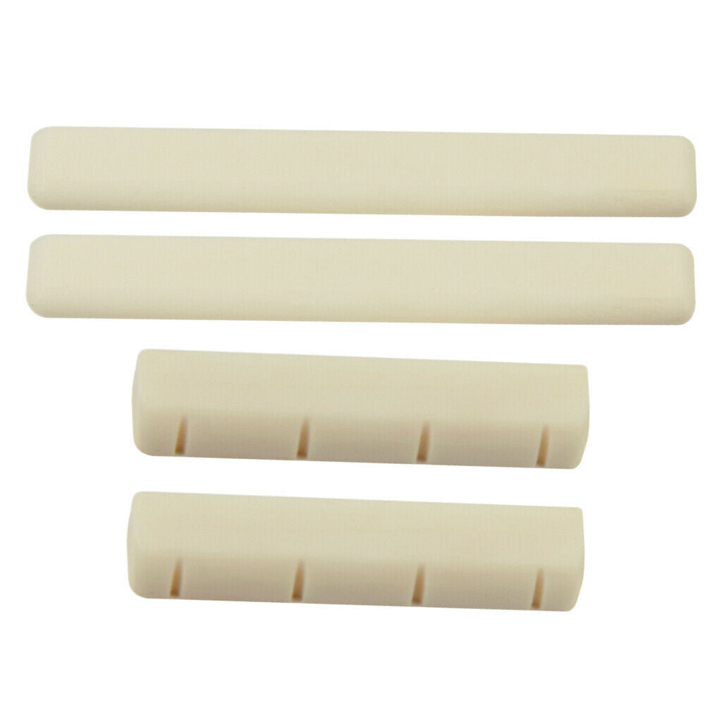4pcs Blank Bone Guitar Bridge Saddle Nut Nut Replacement for Folk And
