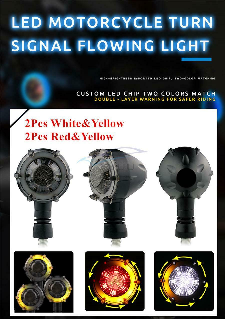 4PCS Motorcycle 3 in 1 LED Mobile Rotating Flashing Turn Signal Brake Tail Light