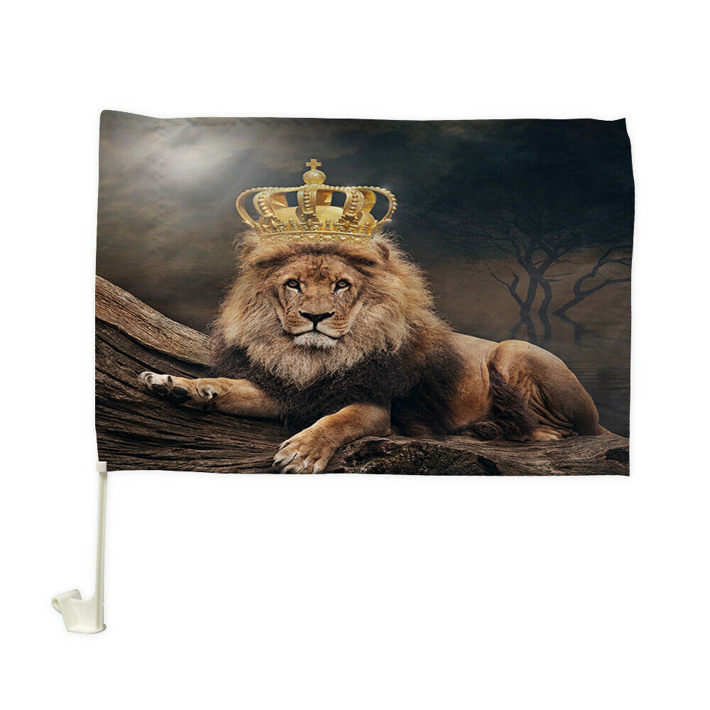 African Lion King Car Flag Car Window Car Culture Auto Flag 12" X 18"