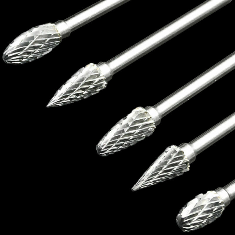 10PC Rotary Burr Set Head Tungsten Carbide Burrs 1/8 Shank Die Grinder Bit Tool