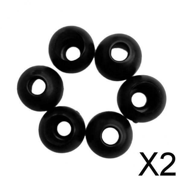 2X 6 Pieces Elastic Shock Cord Rope Toggle Round Ball End Lock Stopper Black