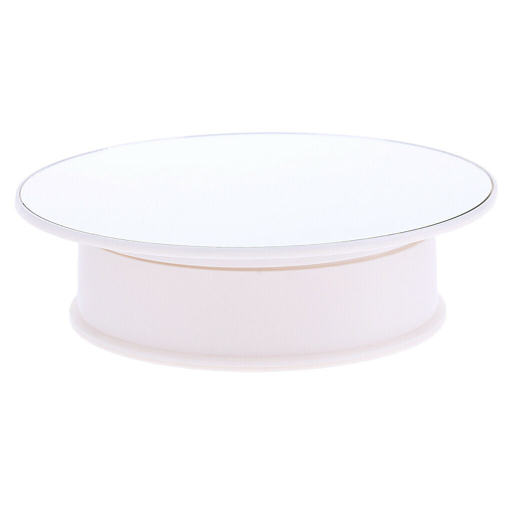 3 Set Battery Powered Two Rate Rotating Display Stand Mirror Top&White Base