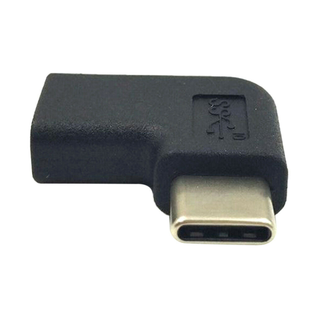 2X USB3.1 Type-C Female to 90° Angle Male Charging Data Extension Connector