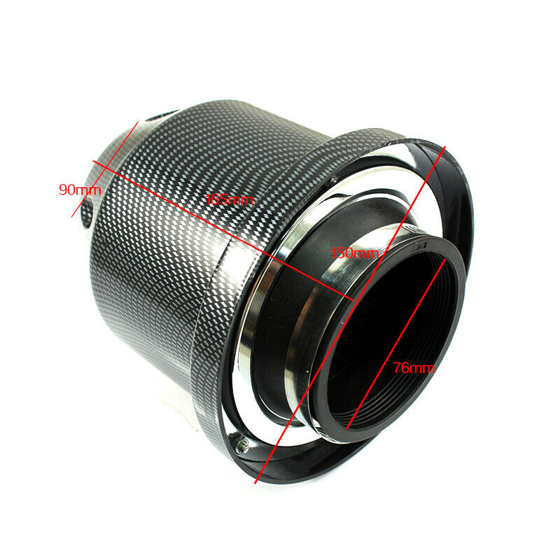 Universal Caliber 3'' 76mm Car SUV Auto High Flow Cold Air Intake Filter Cleaner