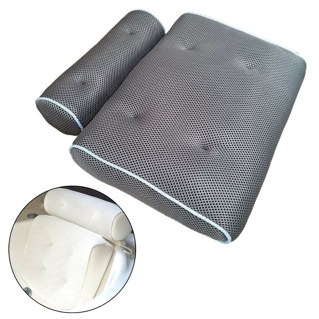 Luxury Bathtub Bath Pillow Suction Hot Tub Head Support Rest Cushion Comfort