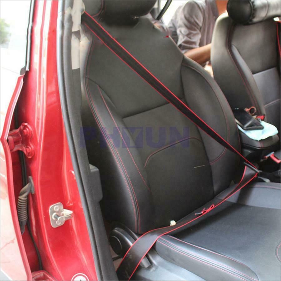 1x Roll 4.8cmx3.6m Car Seat Belt Webbing Strap Backpack Belt Black+Red Universal