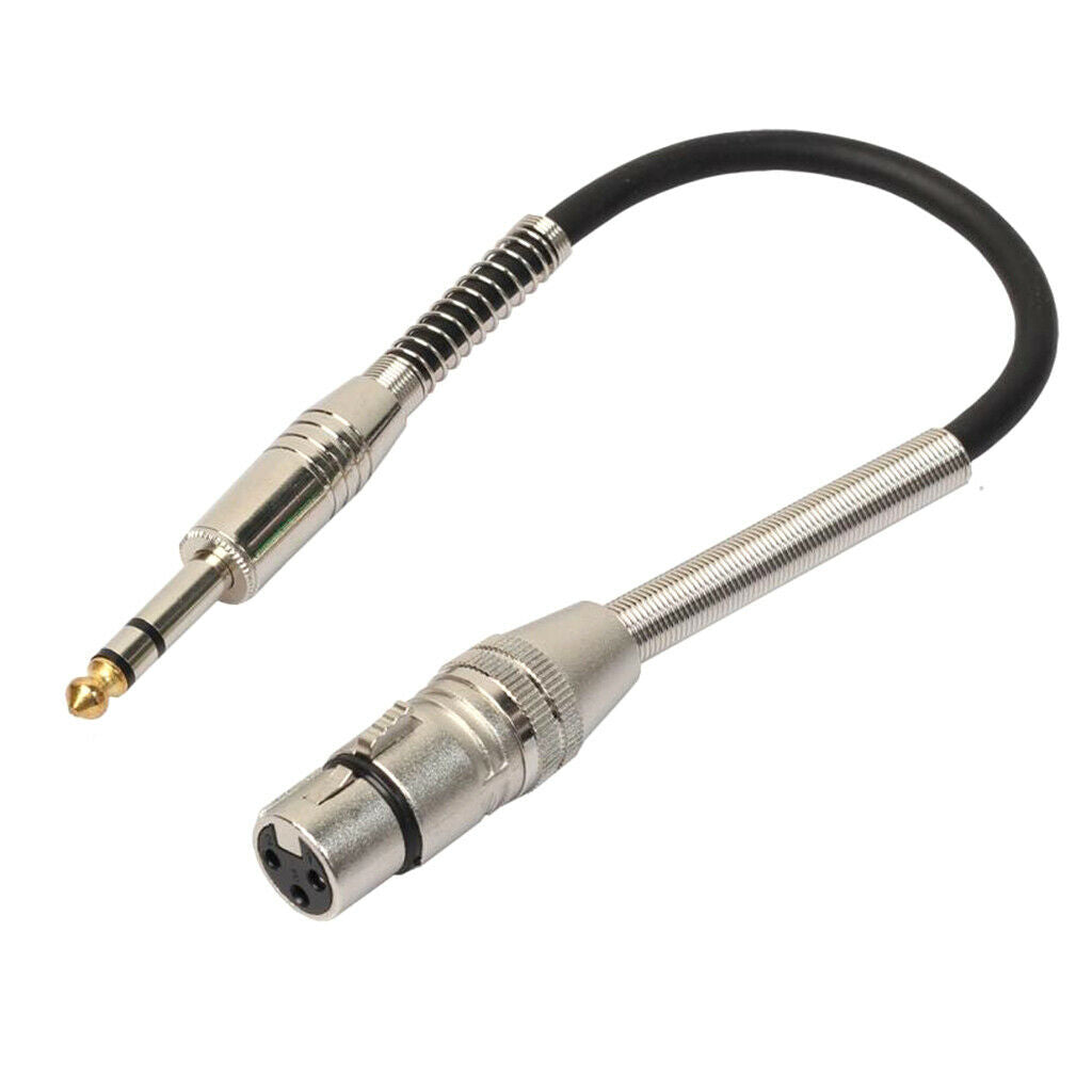 6.35mm Stereo   to 3 Pin XLR Female Adapter Cable  Audio Microphone