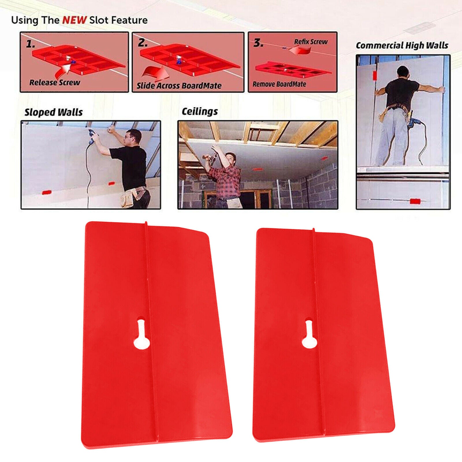 2pcs Plastic Drywall Fitting Tool Plasterboard Fixing Tool Gypsum Plate Lifter