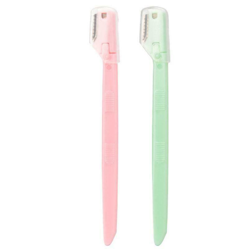 2 Pcs Mini Protable Eyebrow Razor Durable Stainless Steel Blade Practical Tools