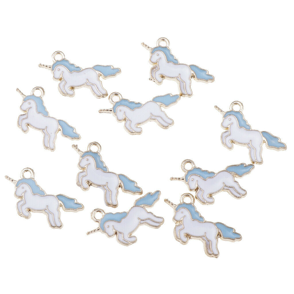 40Pcs Enamel Horse Unicorn Pendant Charm for Earring Bracelet Jewelry Making