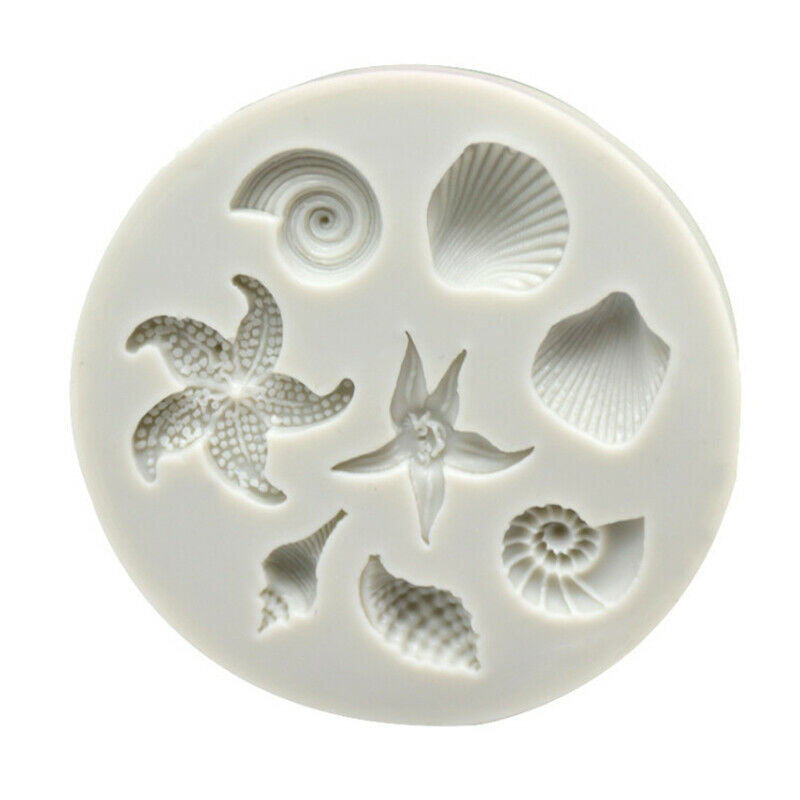 Cake Decorating DIY Sea Creatures Conch Starfish Shell Fondant Silicone M.l8