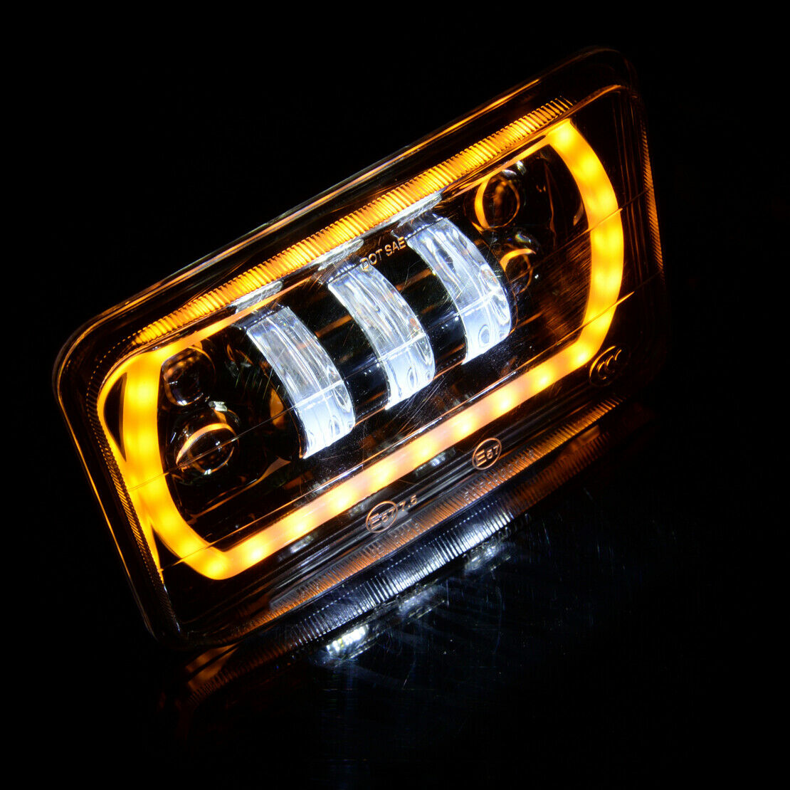 4X6" Square LED Headlight DRL Sealed High Low Beam Fit for Jeep Cherokee Truck