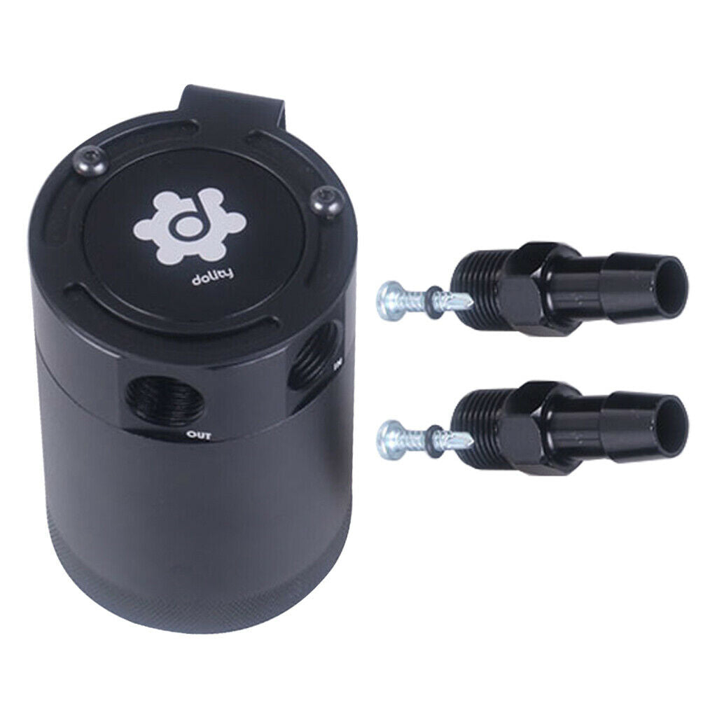 Compact Baffled 2-Port Oil Catch Can Reservoir Air-Oil Separator Aluminium